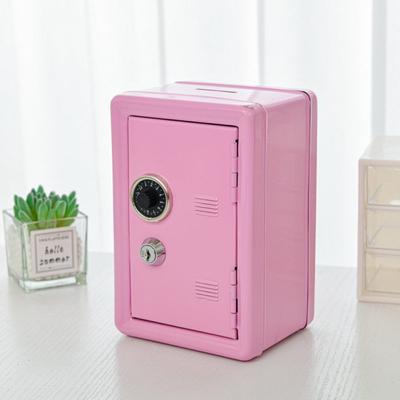 Portable Password Lock Mini Safe Box Anti-Theft Cabinet Piggy Bank Metal Money Bank Valuables Security
