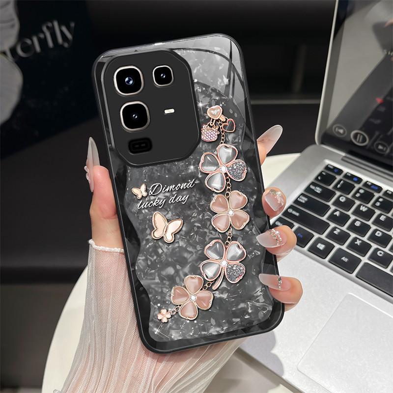 

For Infinix Note 50 Pro Plus 50X 50S Note50 Pro+ Phone Casing Flower Butterfly Cover X6855 X6858 Fashion Tempered Glass Case Note 50 4G