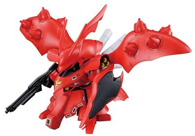 Plastikový model SD Gundam Cross Silhouette Nightingale s barevným kódováním.