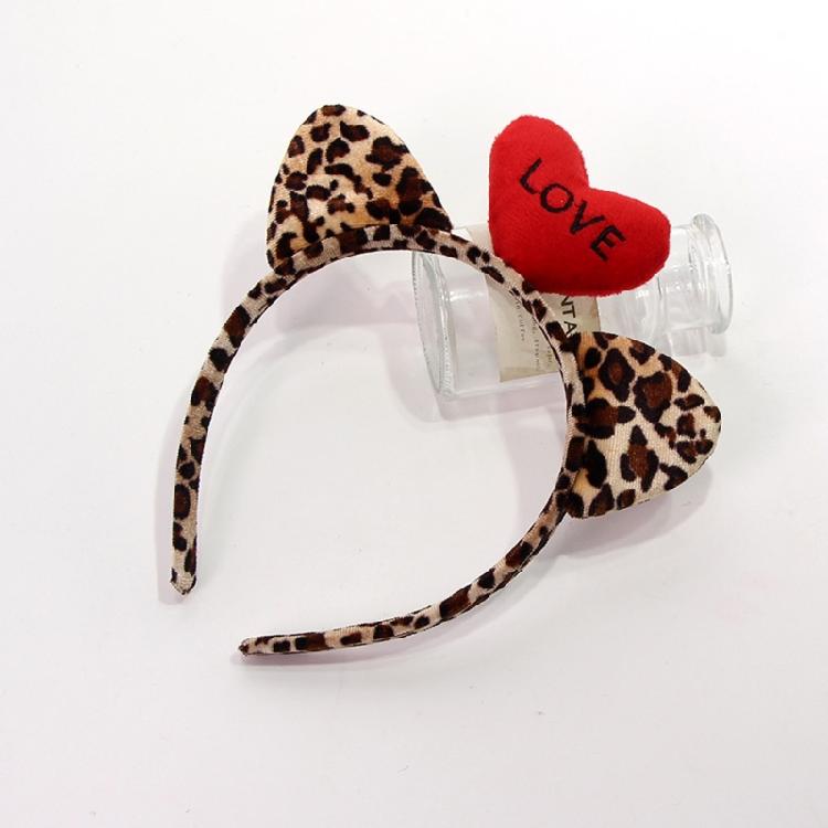 Light Weight Cats Ear Headbands Unique Leopards Print Hair Hoop Unisex Headpiece for Halloween Role Playing