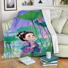 Traditional costume cute girl pattern Flannel printed blanket suitable for all seasons suitable for room office sofa and travel