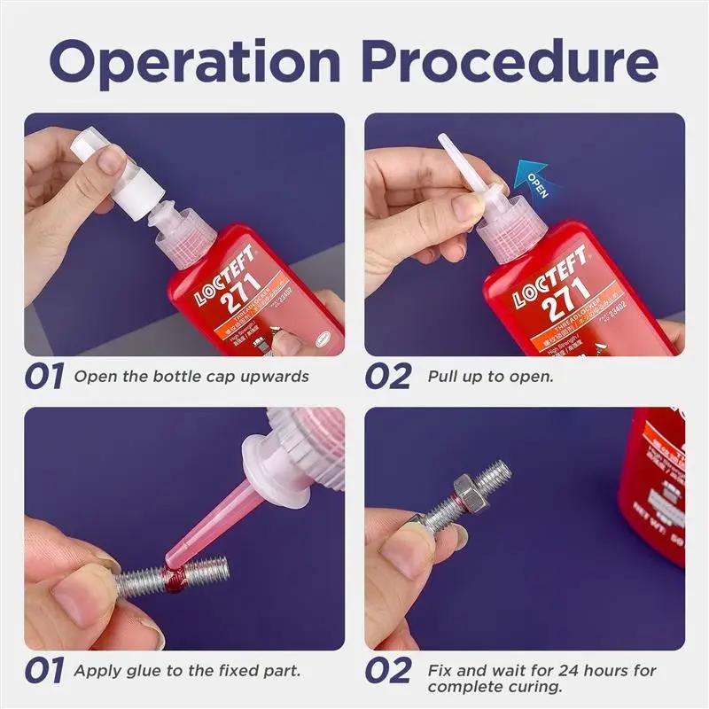 1 Stück 50 ml Schraubensicherung Schnellhärtender Schraubenkleber Gewindesicherungsmittel Anaerob Klebstoff Korrosionsbeständig Lockerungssicherer Kleber