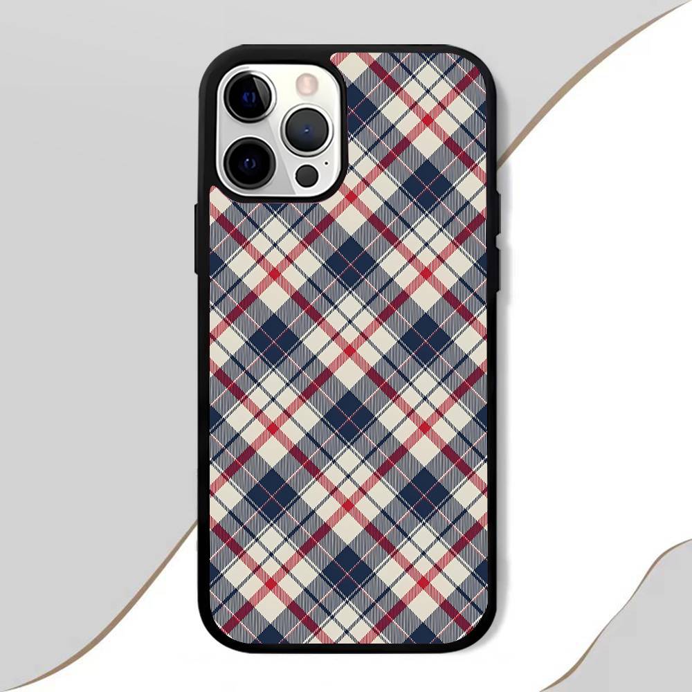 Plaid Fashion Phone Case Mobile Suitable For Apple 17 Air 16 PRO MAX 15 14 13 12 11 Patch Black Hard Shell
