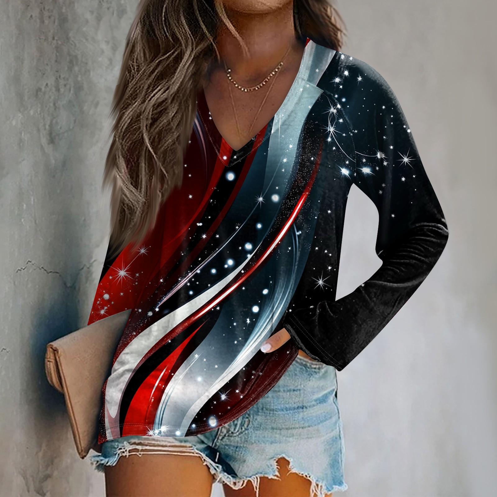 

Женская футболка с длинным рукавом и принтом «День независимости» L чёрный