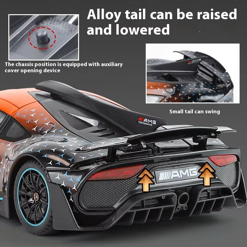 New 1:18 Mercedes Benz AMG ONE Super Sports Vehicle Alloy Dieacst Model Car Sound & Light Classic Hobby Collectibles Birthday Gifts