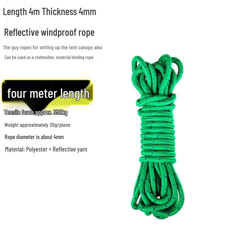 Reflective Wind Rope for Camping Tents - 4mm & 6mm Guy Rope