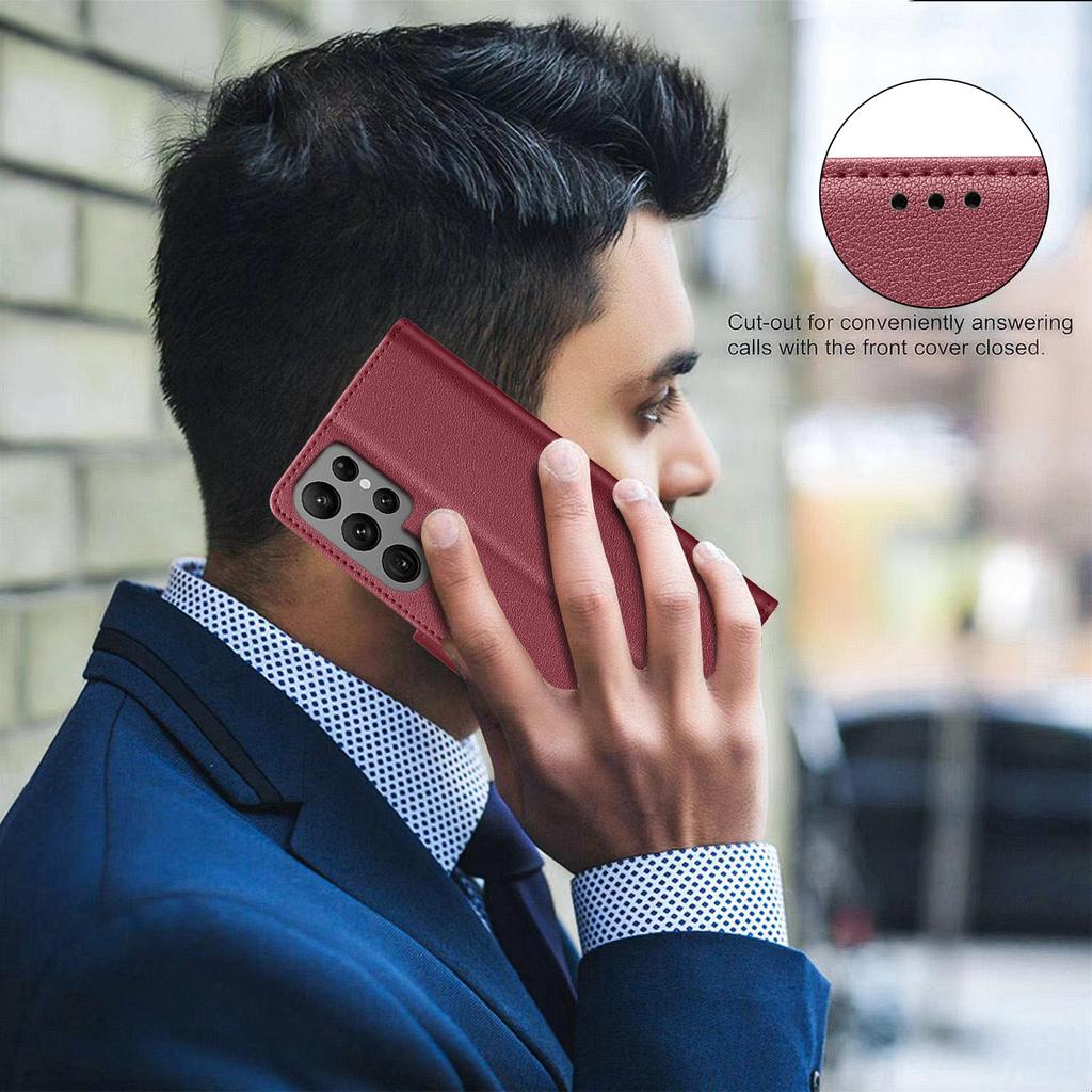 BINFEN COLOR BF32 For Samsung Galaxy S25 Ultra Leather Case Wallet RFID Blocking Phone Cover