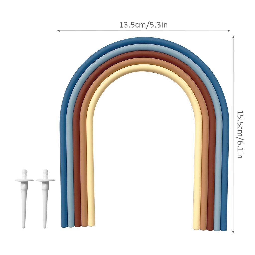 Rainbow Cake Topper Boho Birthday Cake Balls Decorations, Cake Toppers with Rainbow blue Balls for Birthday Party Decorations