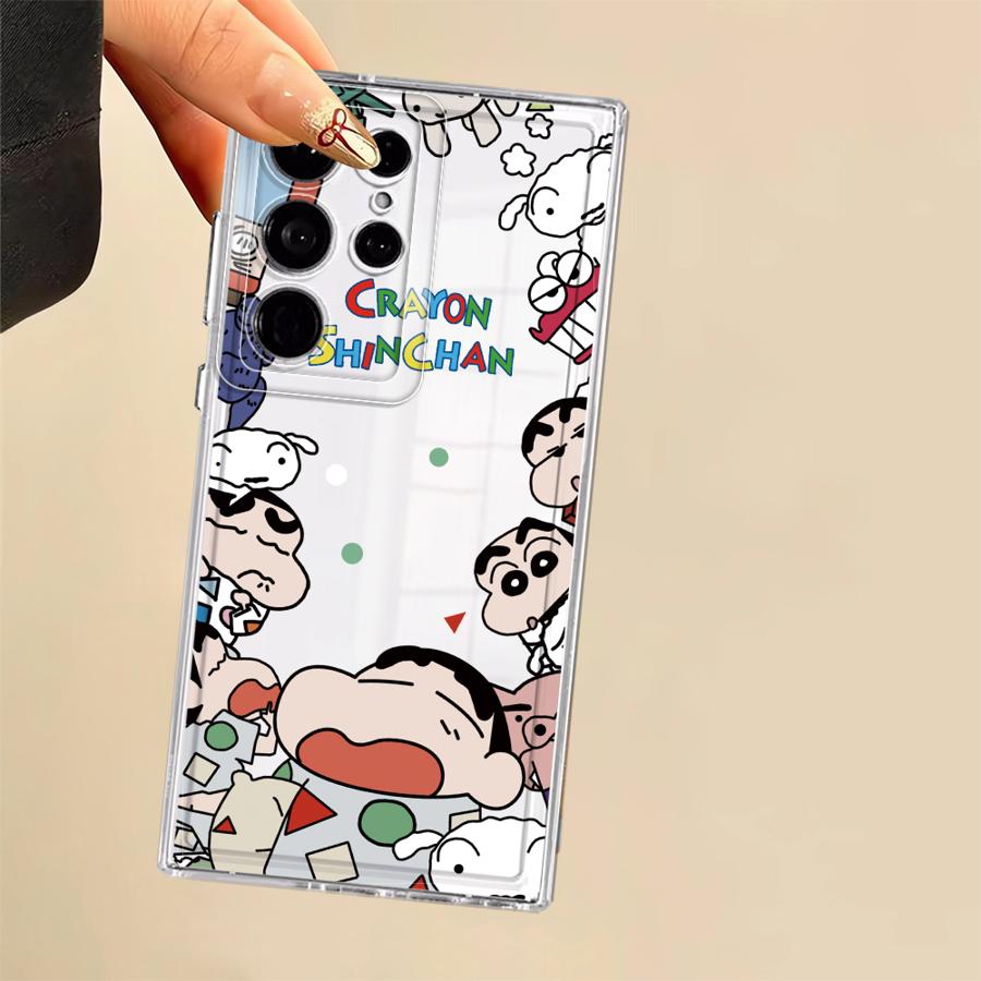 Case for Samsung Galaxy Note 20 Ultra 10 S21 S20 Plus S25 Edge S26 S22 FE S23 Ultra S24 Phone Cover Cartoon Crayons Shinchan