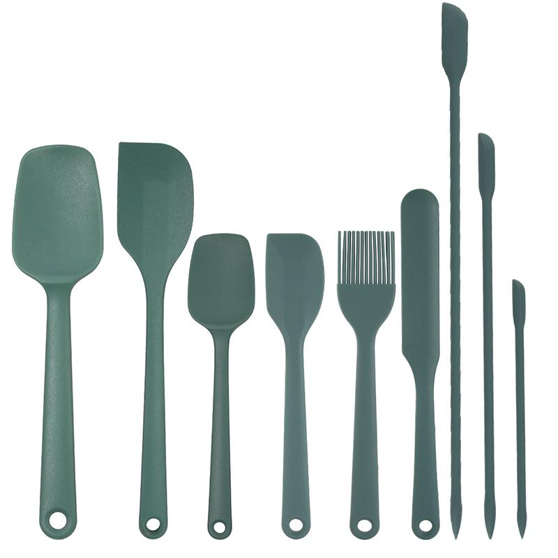 9 Pieces Silicone Bakeware Spatula Set Food Grade Non Stick Heat Resistant Spatulas Cooking Kitchen Essentials Baking Tools