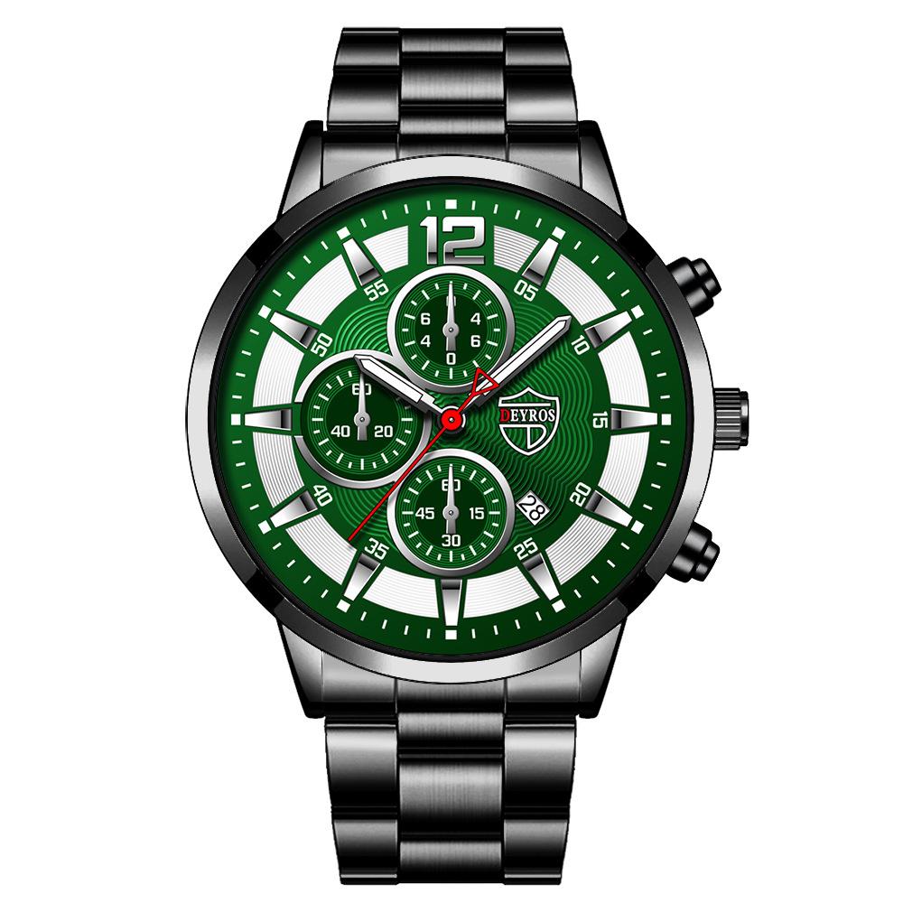 Neue Herren Mode Große Zifferblatt Uhr Kalender Uhr Freizeit Uhr Herren Edelstahl Uhr Quarz Uhr