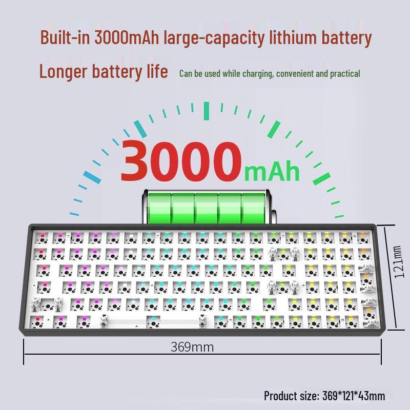Cracked 68-Key DIY Tri-Mode Mechanical Keyboard Kit