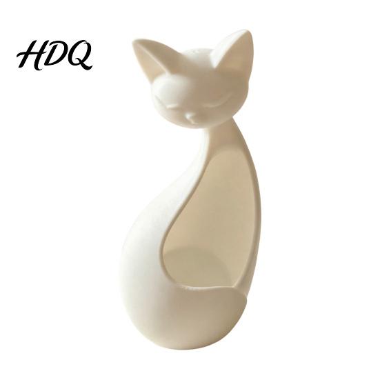 Matte White Ornaments for Entryway Minimalist Abstract Sleeping Cat Statue 3D Printed Hollow Ornament Lightweight PLA Home Decor Tabletop Decor Mini