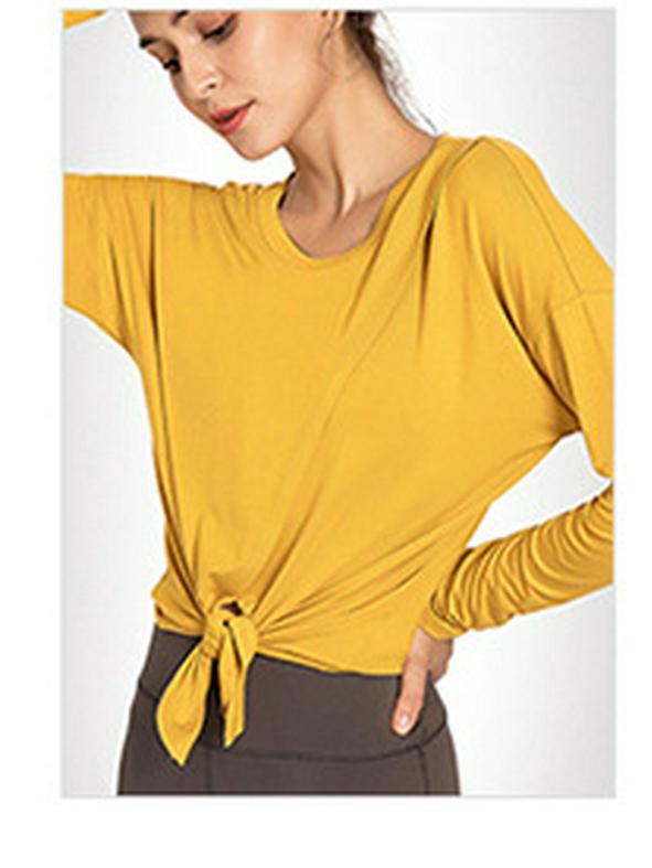 Women's Quick-Dry Yoga Top - Loose Fit, Stylish Back, Fitness T-Shirt