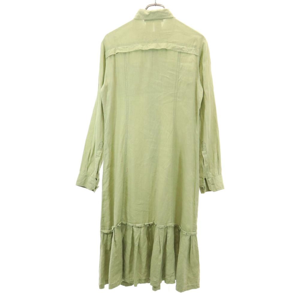 MAX MARA Linen 100% Long sleeve Shirt dress 40 khaki Women Used