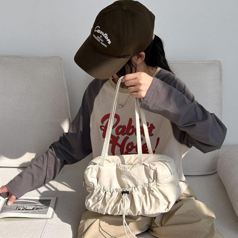 Folded underarm bag niche new shoulder bag women's casual large-capacity nylon commuter bag women