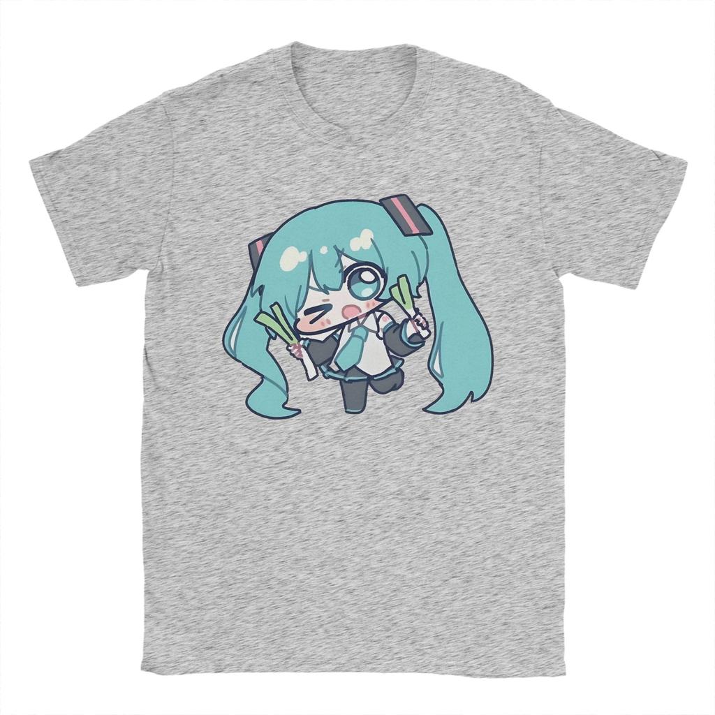 Hatsunes Mikus Vocaloid TShirts for Men Casual Cotton Tee Shirt Round Collar Short Sleeve T Shirts Summer Clothing