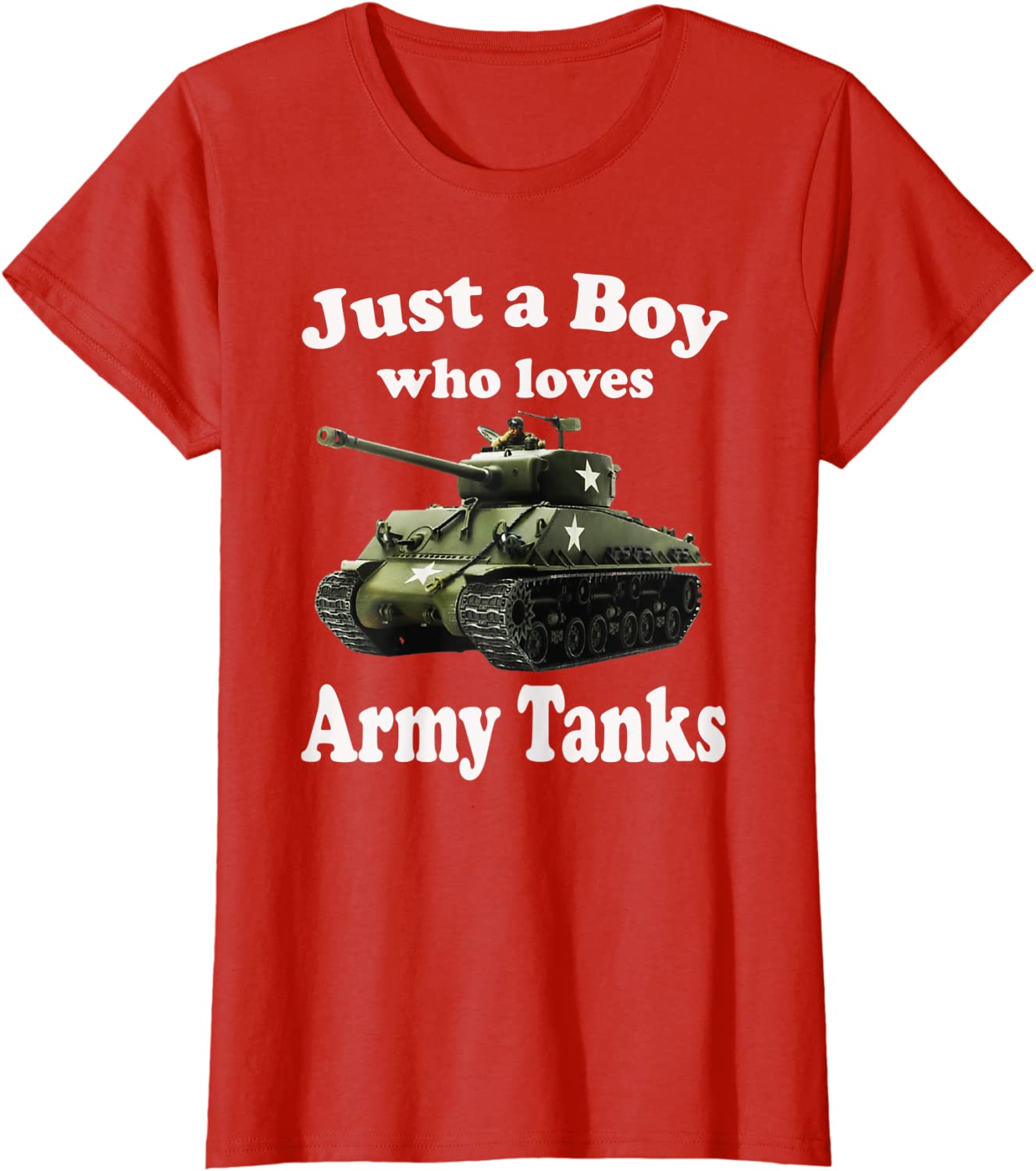 Just A Boy Who Loves Army Tanks Sherman M4 US Army WWII Tank TShirt Summer Cotton ONeck Short Sleeve Mens T Shirt New S3XL S