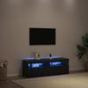 TV Cabinet with LED 2 pcs Black Oak Effect 60 x 35 x 40 cm