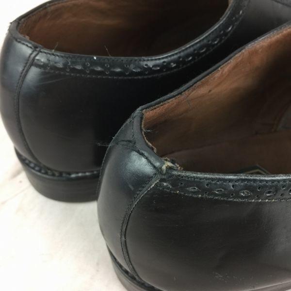80s Vintage Rare LOTTO CONCEPT All Leather Punch Cap Toe 46 28.5-29.5 Black Dress Shoes Business(USED)