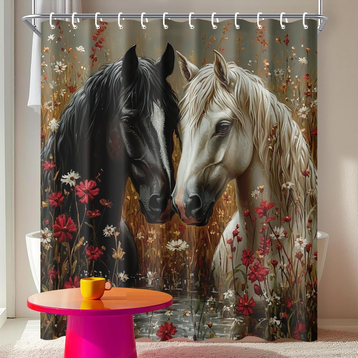 

Waterfall Window View Shower Curtain Mountain Lake Scene Fabric For Rustic Country Bathroom Decor Nature Landscape Style W60H190(CM)-1 Pcs