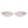 Gentle Monster Hinge Design Titanium Alloy Oval Sunglasses Unisex Sunglasses Silver MUSUBI-02BRG