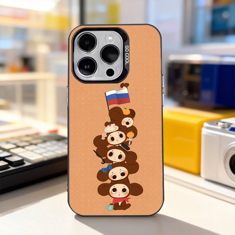 Cartoon C-Cheburashka-es For iPhone 17,16,15,14,13,12,11,Pro,Max,Plus,E,Air,Mini Anti Fall Black Matte Hard Bumper Phone Case