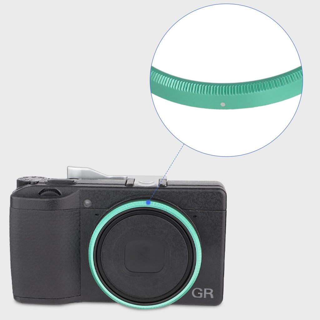 Haoge Green Metal Decorative Ring for RICOH Camera Accessories Replacement for RRC-GR3XE GR3X/GRIIIX GN-2