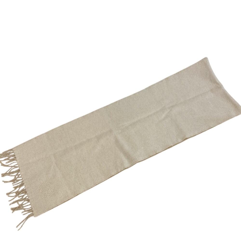LOEWE anagram wool Scarf beige wool Used