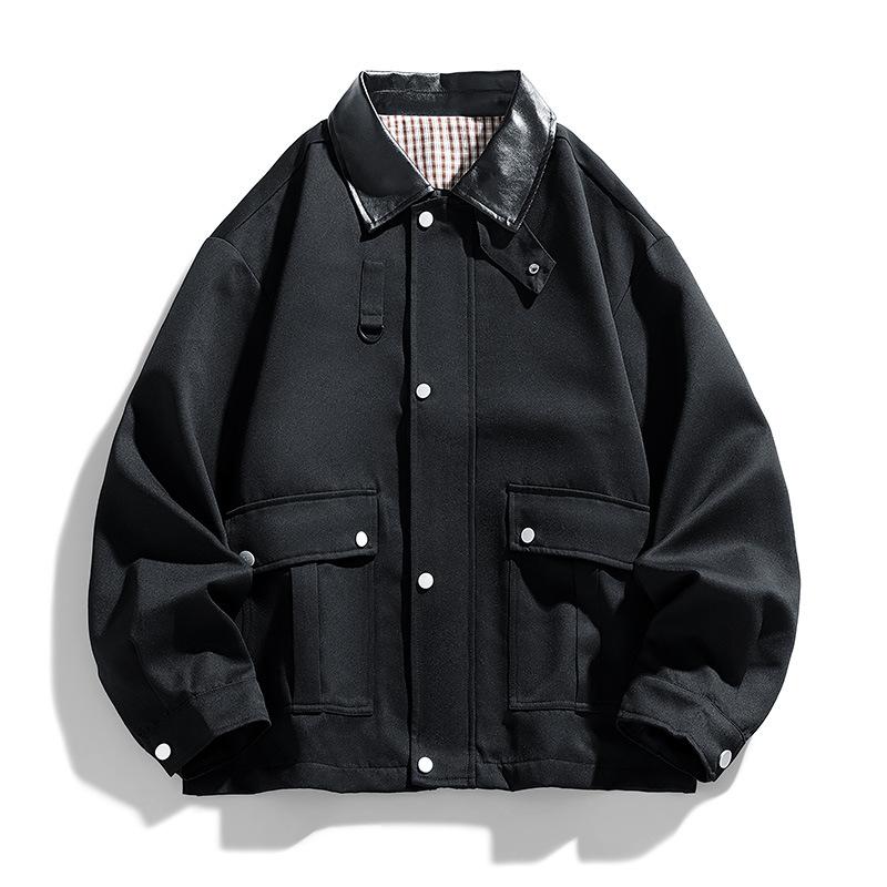Men's Jacket, Lapel Jacket, Casual Jacket, Loose Retro Plus Size Workwear Jacket