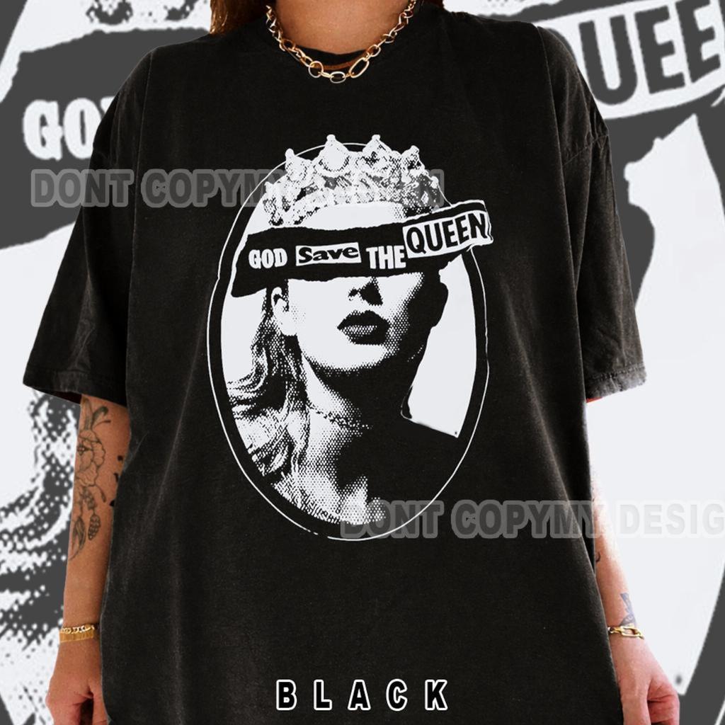 God Save The Queen Graphic Tee – Retro Punk Band Style T-Shirt