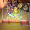 Children's DIY Erasable Acrylic Drawing Board with Stand and Pens - Luminous Night Light Feature