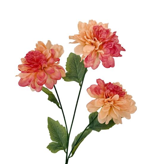 Durable Silk Fabric Flowers Artificial 3 Head Dahlia Flowers, Realistic Floral Arrangement, Props for Photography Adjustable Fake Home Decor