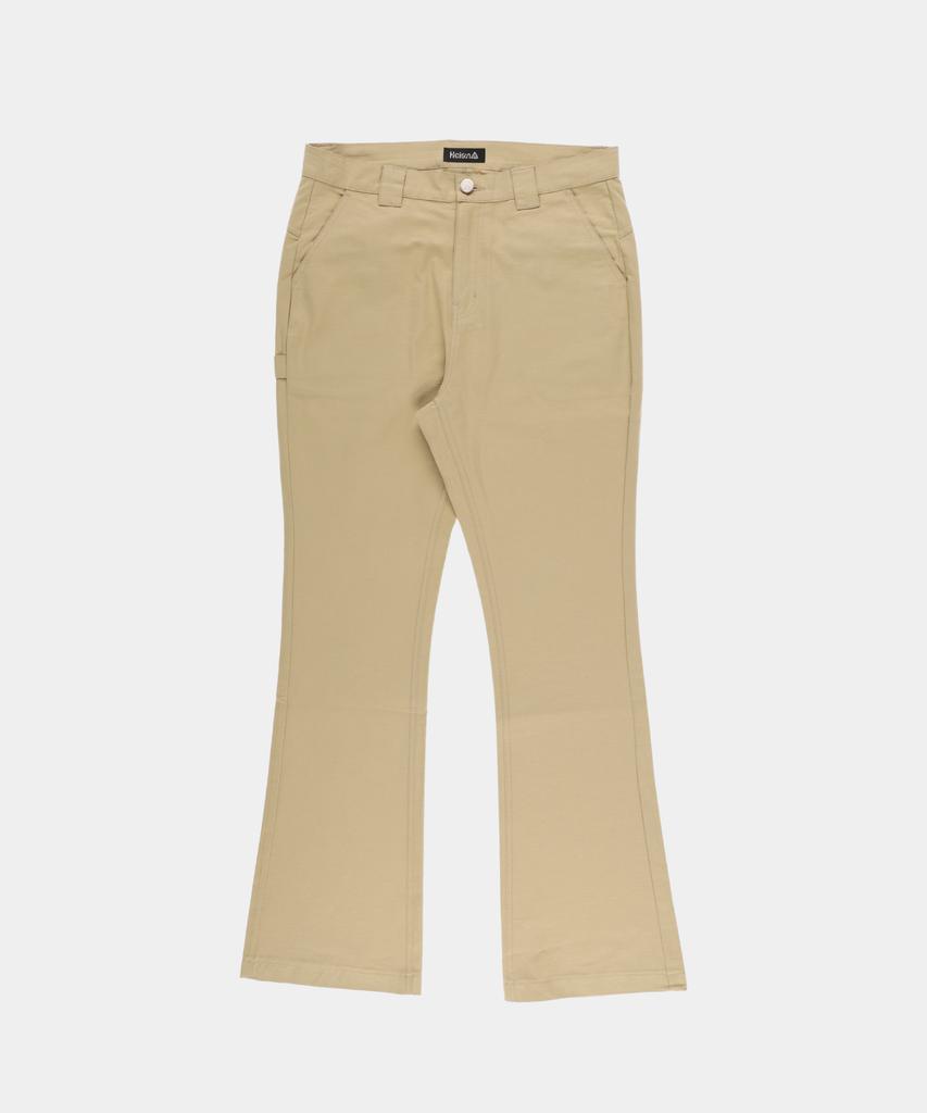Haisan Snap Button Bootcut Pants Beige