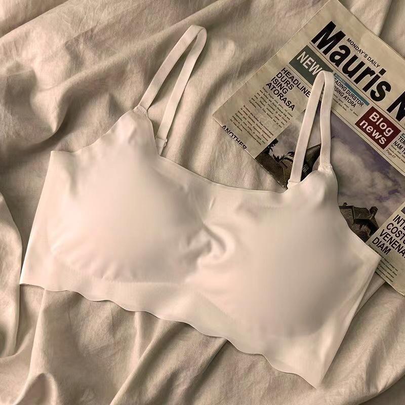 Ice Silk Bra Solid Color Women's Fashion Simple Skin Friendly Yoga Exercise Breathable Sleep Bra No Steel Rim Underwear