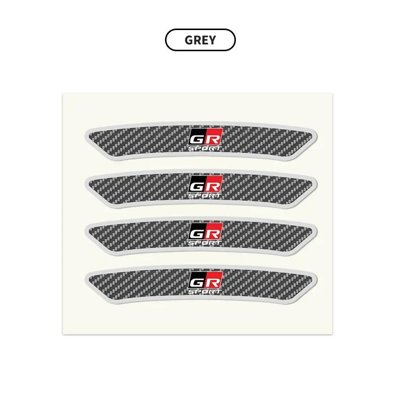 4PCS Car Wheel Hub Rim Sticker Carbon Fiber Decal for Toyota GR GAZOO RACING Badge Emblem Auto Interior Decoration Sticker