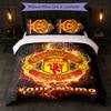 Juego de Ropa de Cama Personalizado Manchester United con Nombre y Texto 1 Funda Nórdica + 2 Fundas de Almohada Logo de Fútbol Regalo Personalizado para Ocasión Especial Decoración de Dormitorio