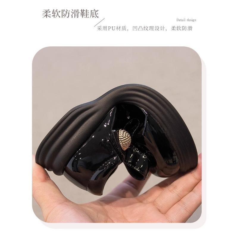 Girls Black School Shoes British Style Kids Low Top Shoes