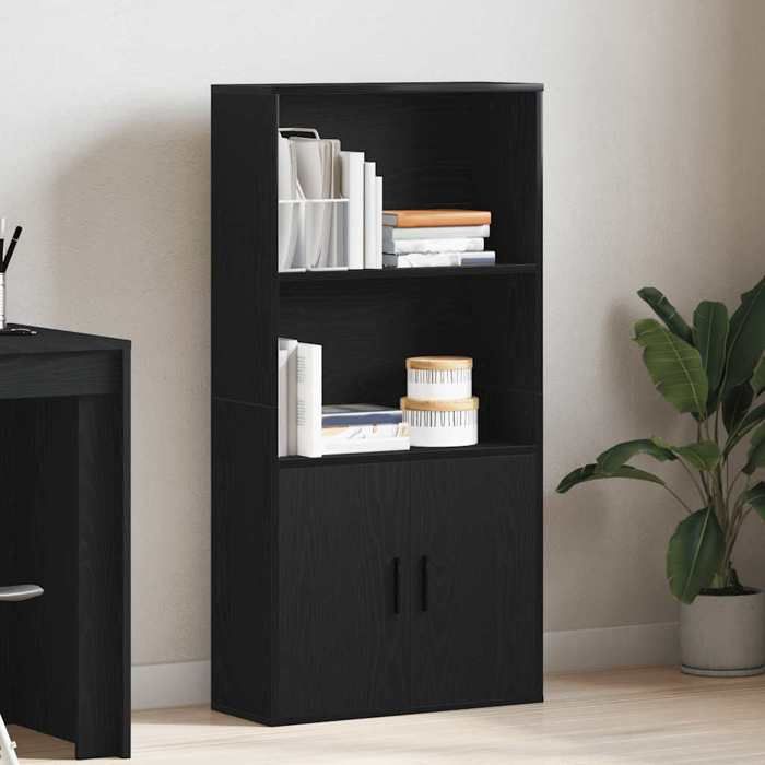 VidaXL Bibliothèque chêne noir 60x24x120 cm bois d'ingénierie, étagère à livres, support de rangement, support à livres, 860419