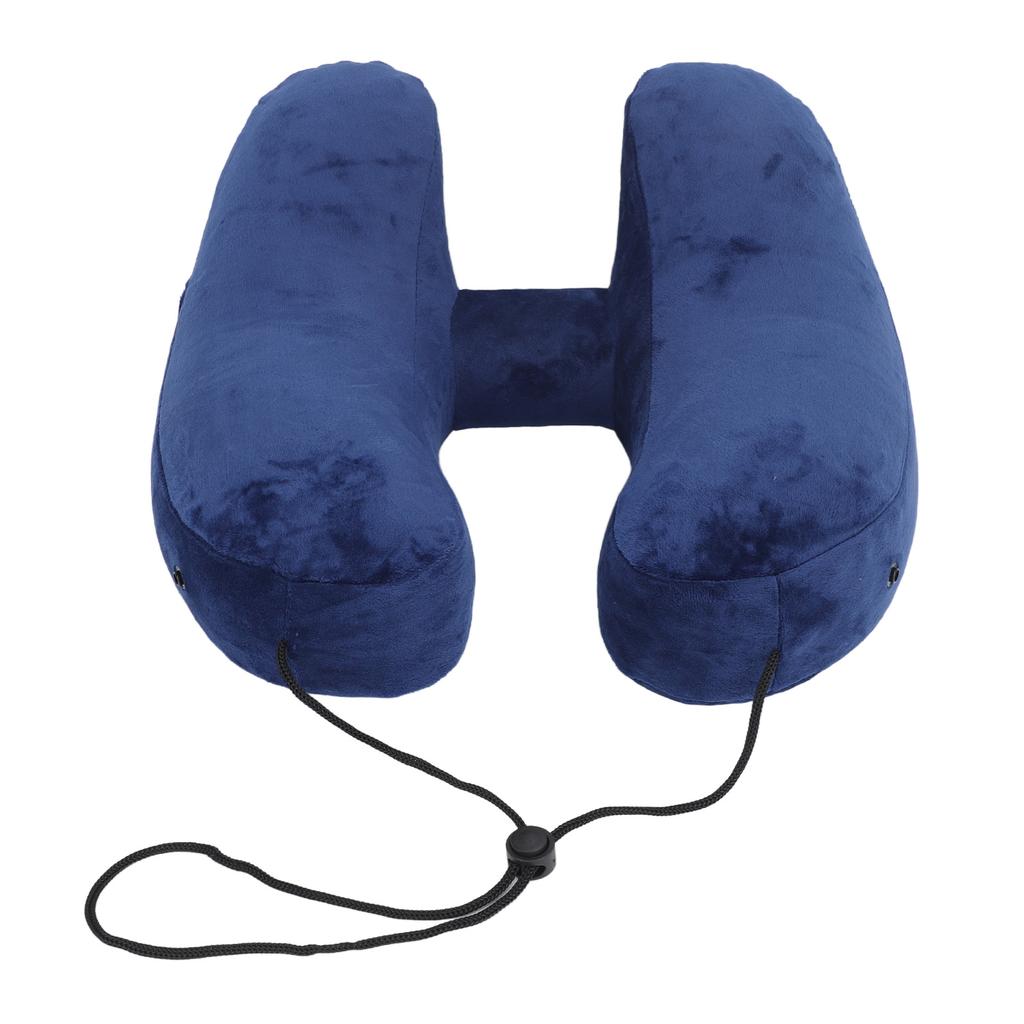 Inflatable Travel Pillow H Shaped Detachable and Washable Quick Fill with Storage Bag and Hat Airplane Pillow for Neck