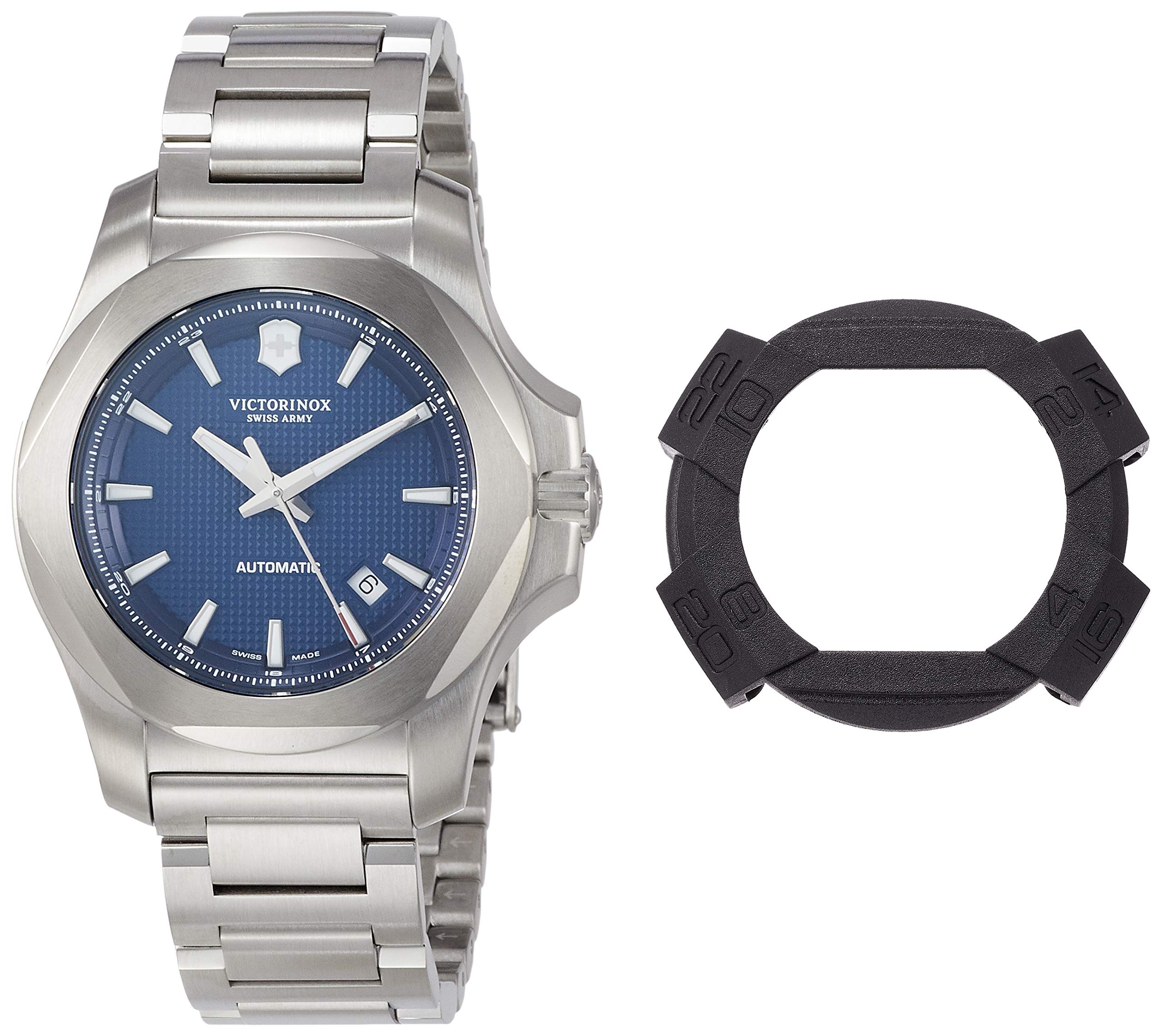 

VICTORINOX Mechanical Watch Automatic Stainless Steel Case Blue Dial Stainless Steel Bracelet Gift 241835 I.N.O.X. Men s (316L/Forged) []