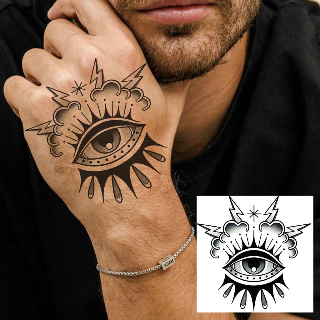 1 Sheet Graffiti Anchor Compass Temporary Tattoos For Adults Hands Necks Ankle, Fake Tattoo Stickers Waterproof Realistic Tatoos