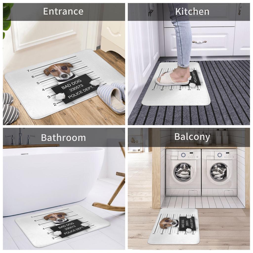Bad Dog Jack Russell Terrier Floor Door Bath Kitchen Mats Anti-Slip Indoor Animal Doormat Bedroom Balcony Entrance Carpet Rug