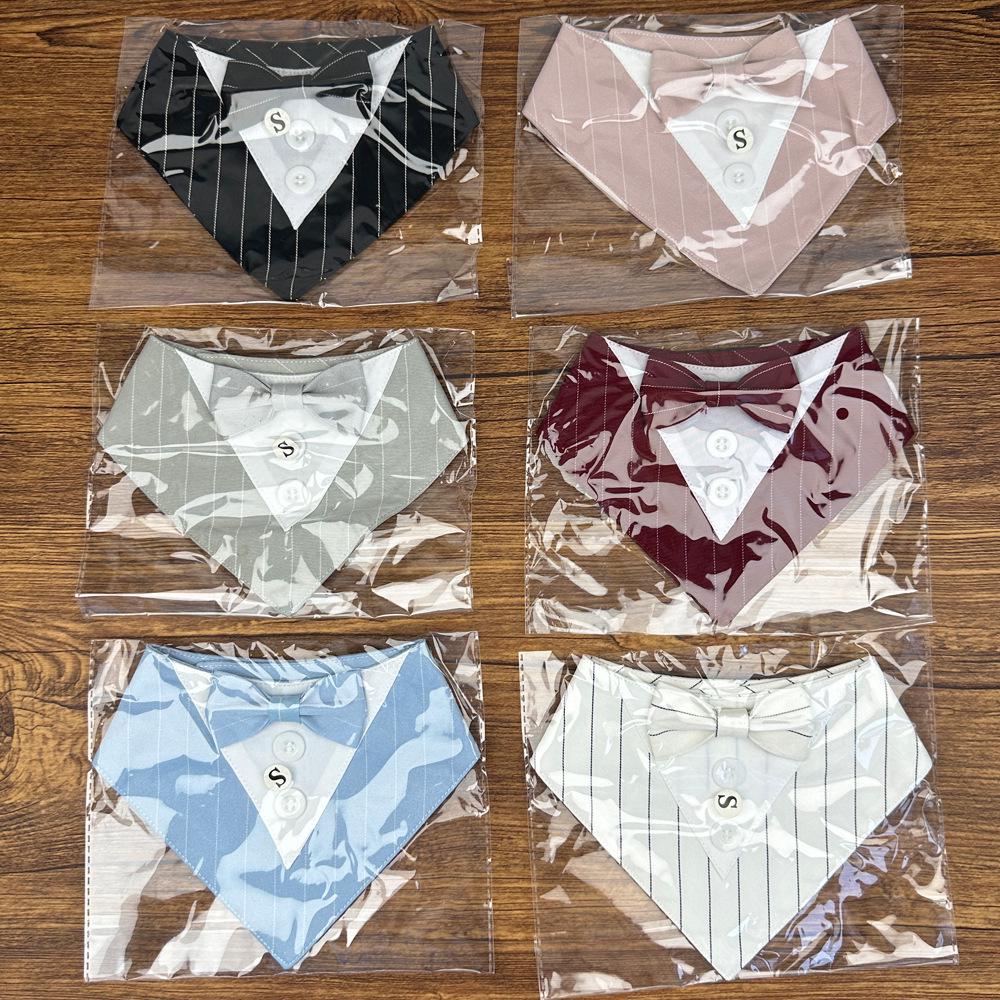 Multicolor British Style Dog Bandana - Wedding Pet Triangle Scarf