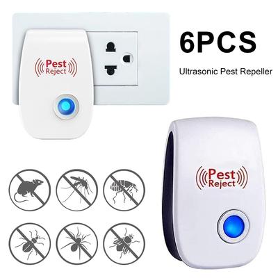 6Pcs Ultrasonic Pest Repeller Insect Bug Repeller Long Range Pest Control Device Multi-Function for Roach Rodent Mouse Bugs