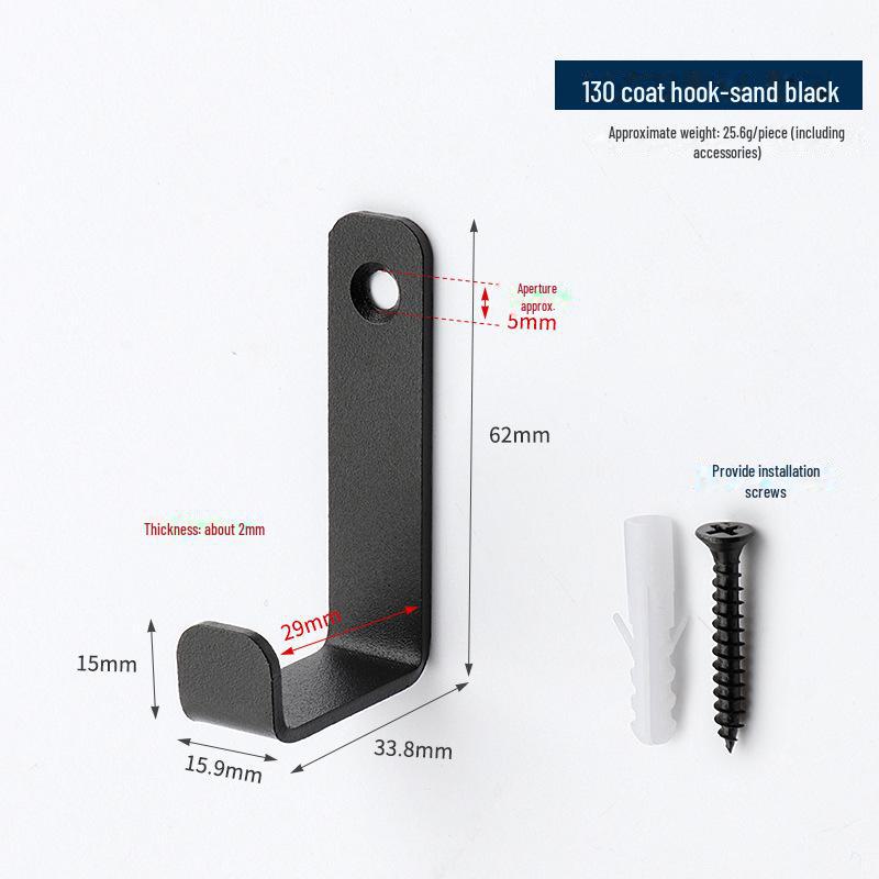 Чёрный металлический крючок для одежды и шляп для ванной