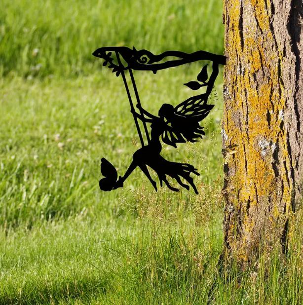 Whimsical Iron Fairy Tree Insert Decoration
