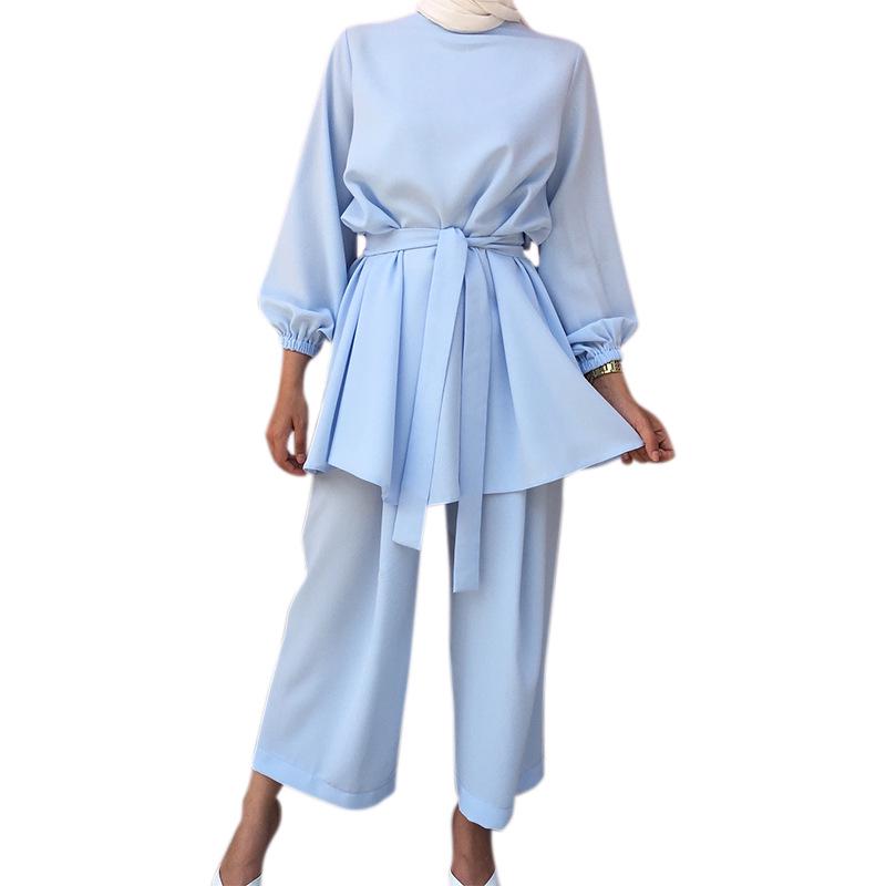Yiduo Duo European & American Solid Color Fashion Two-Piece Set 21028