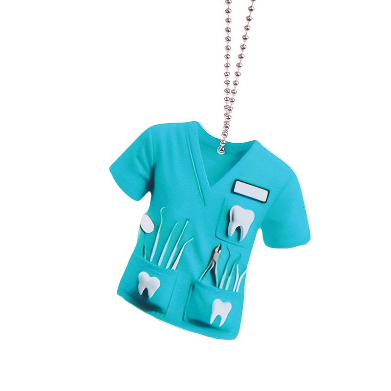 Chic Dentist Costume Pendant Keychain,Doctor Themed 2D Flat Acrylic Ornament Charm,Hanging Decoration For Car,Bags,Festive,Gift