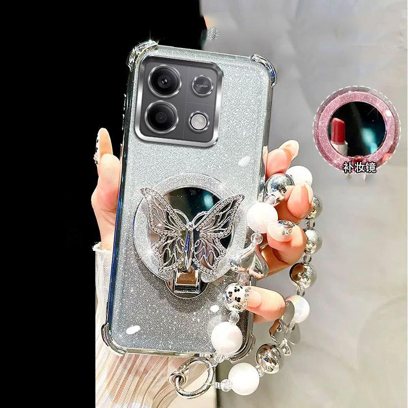 Mirror Shockproof Glitter Magnetic Case for Motorola MOTO Edge 60 50 Edge60 Fusion Pro Neo Butterfly Phone Holder bracelet Cover